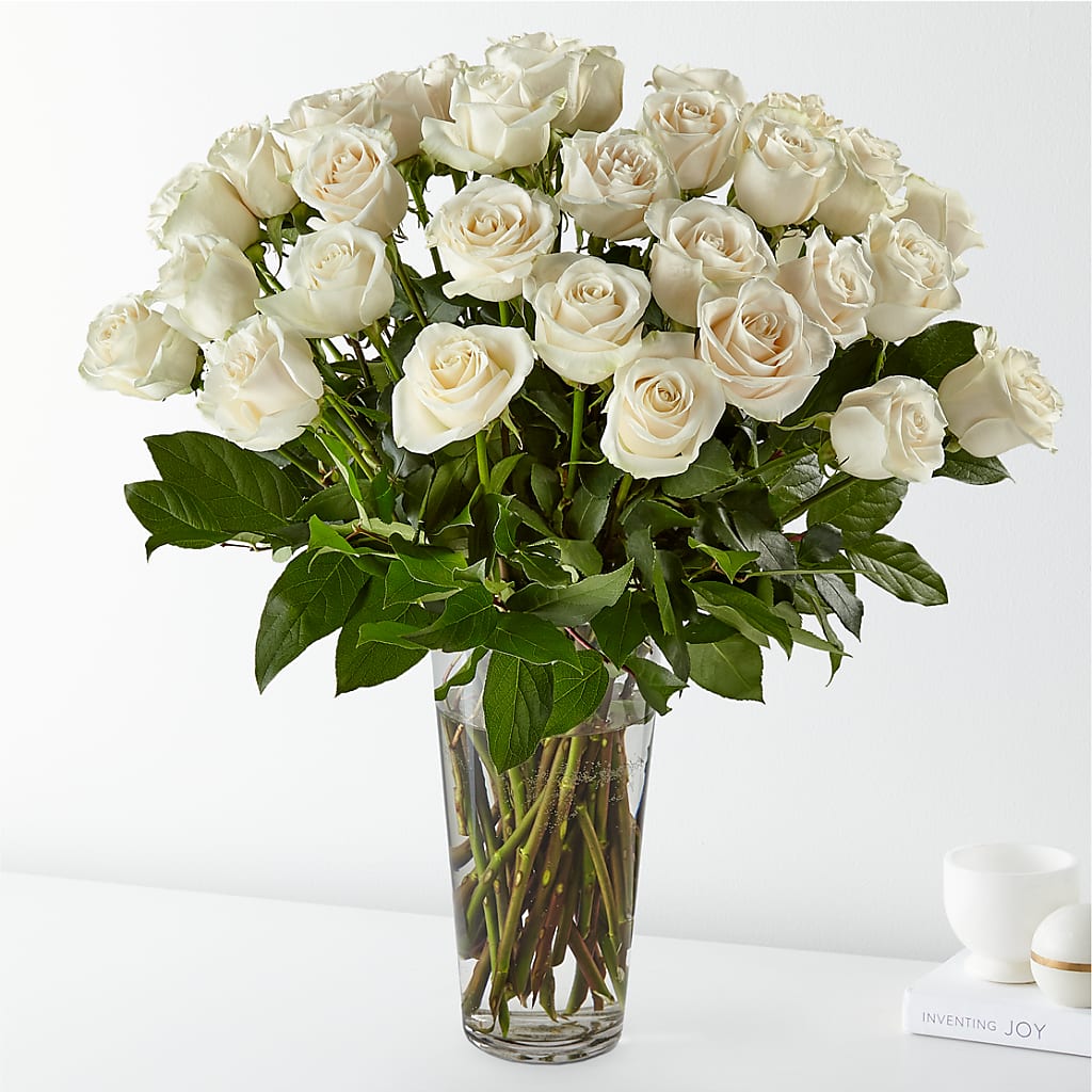 Long Stem White Rose Bouquet – As Seasons Change Down South, Foley AL