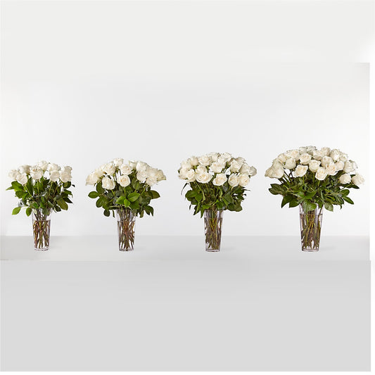 Long Stem White Rose Bouquet – As Seasons Change Down South, Foley AL