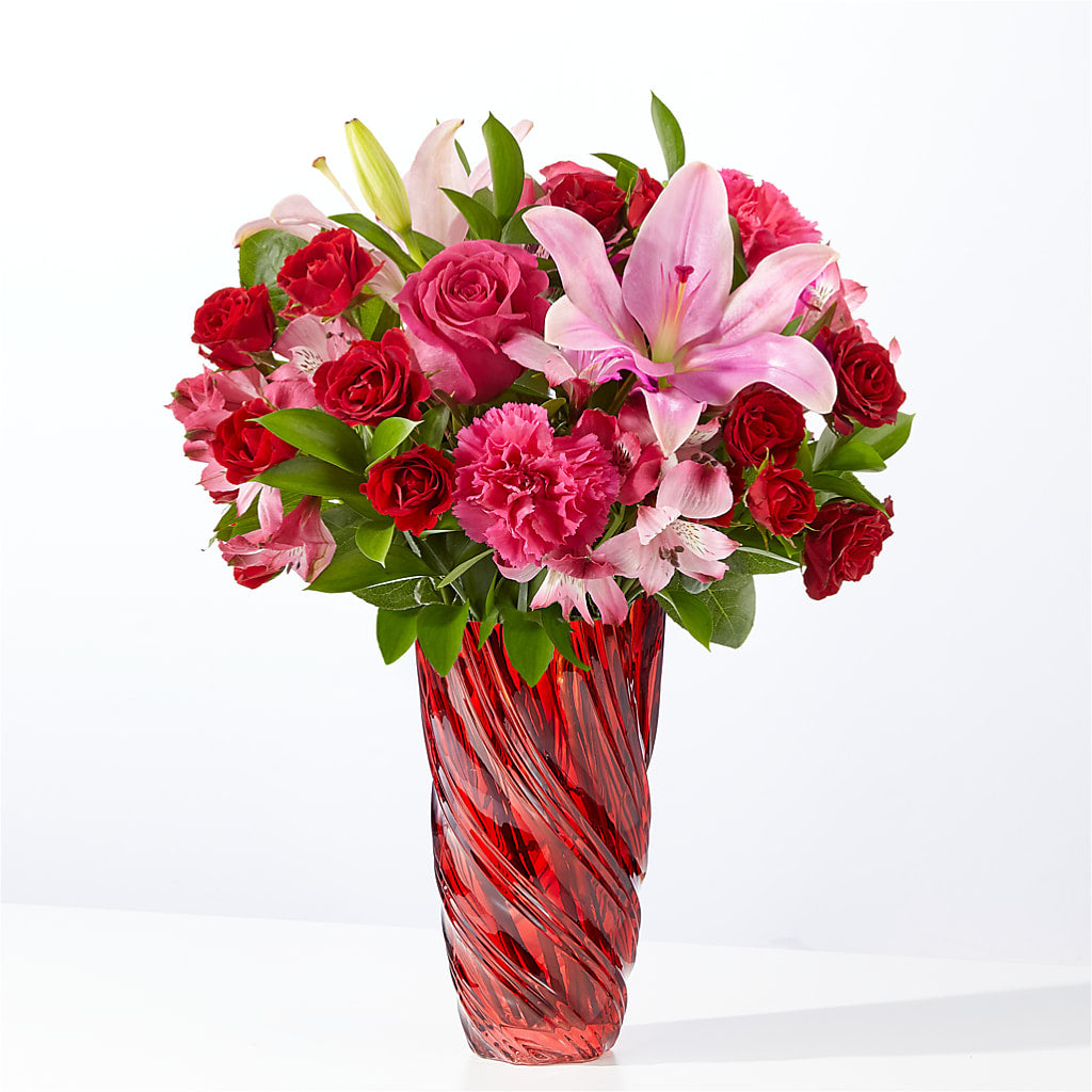 In Love Bouquet with Luxe Swirl Vase – As Seasons Change Down South, Foley AL