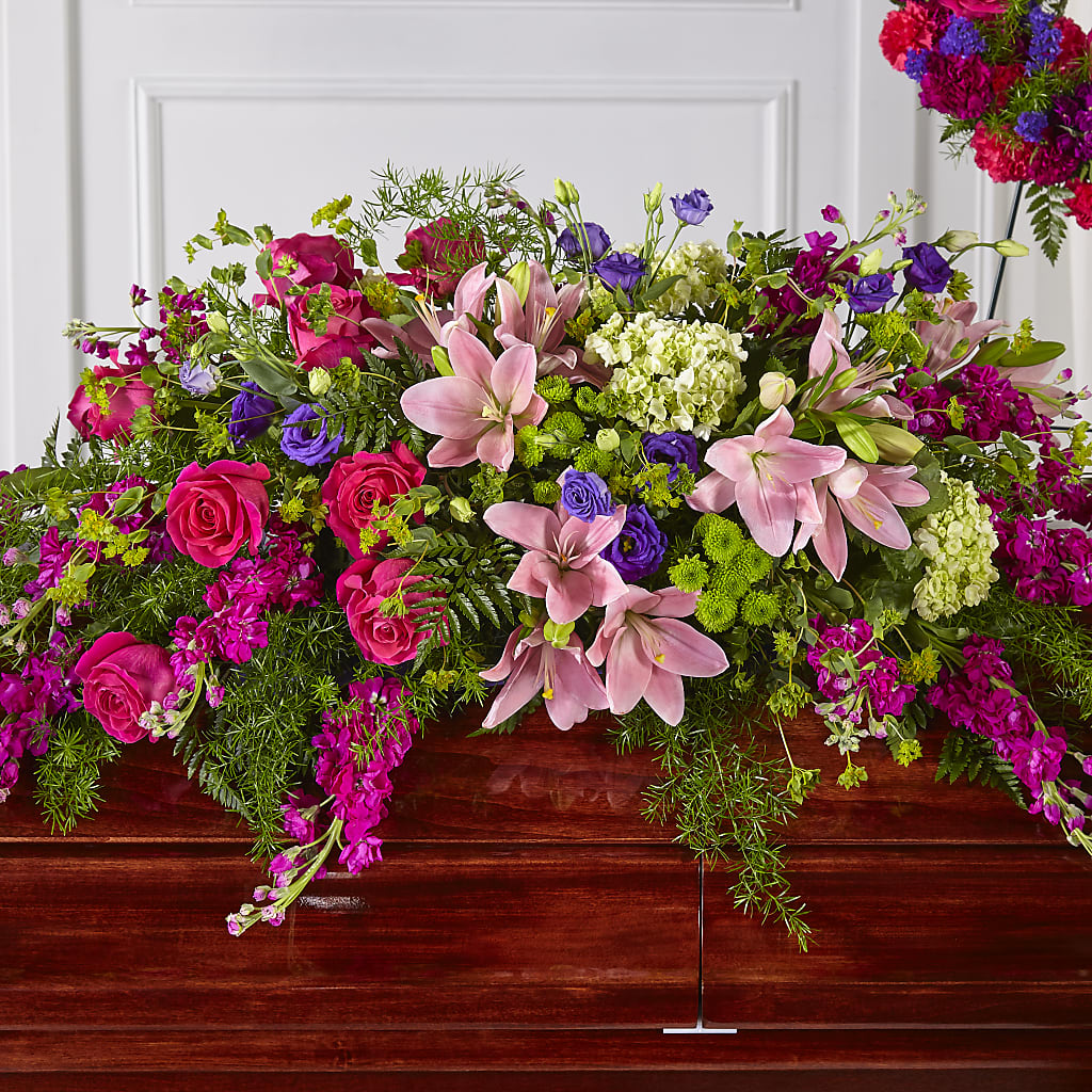 Radiant Tribute Casket Spray – As Seasons Change Down South, Foley AL
