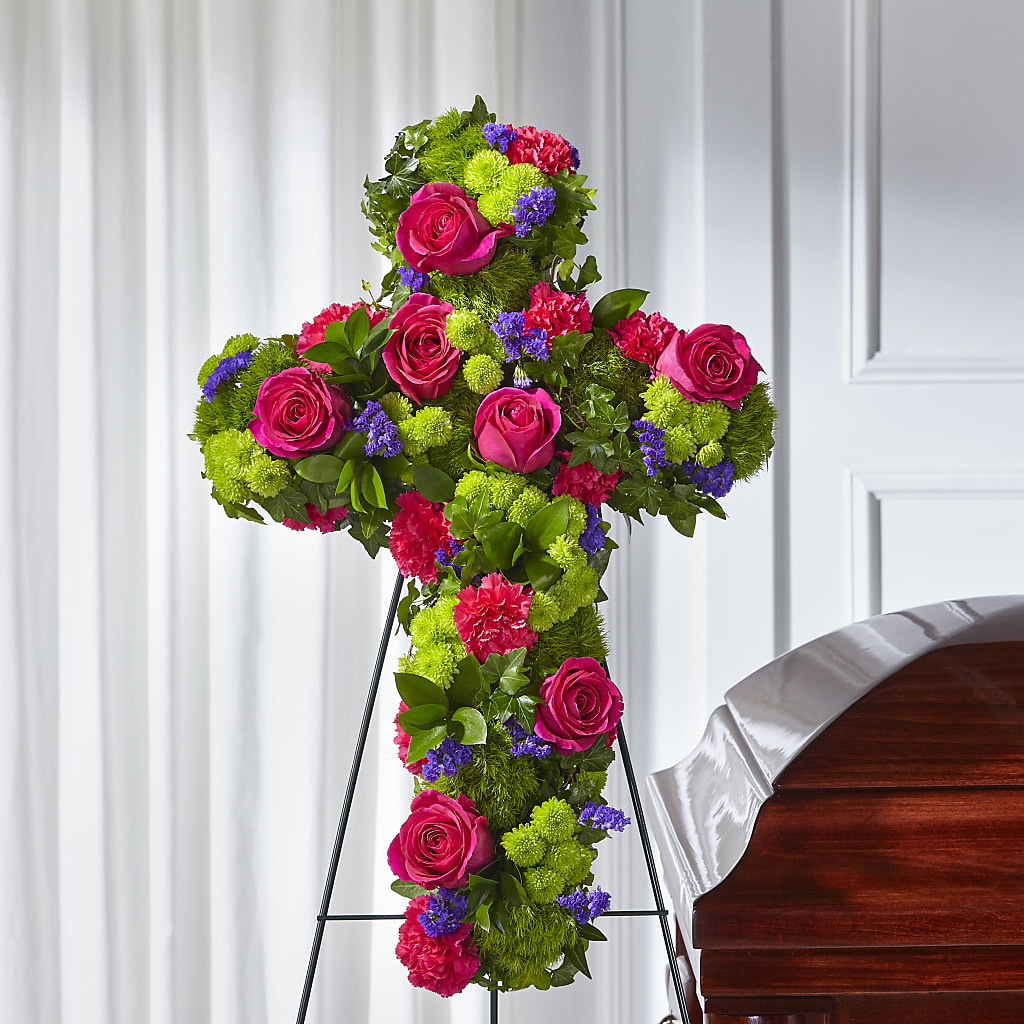 Tribute Rose Floral Cross – As Seasons Change Down South, Foley AL