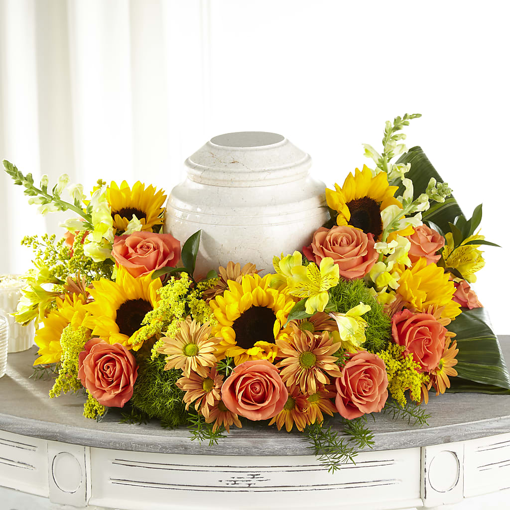 Faithful Sunflower Cremation Adornment – As Seasons Change Down South, Foley AL