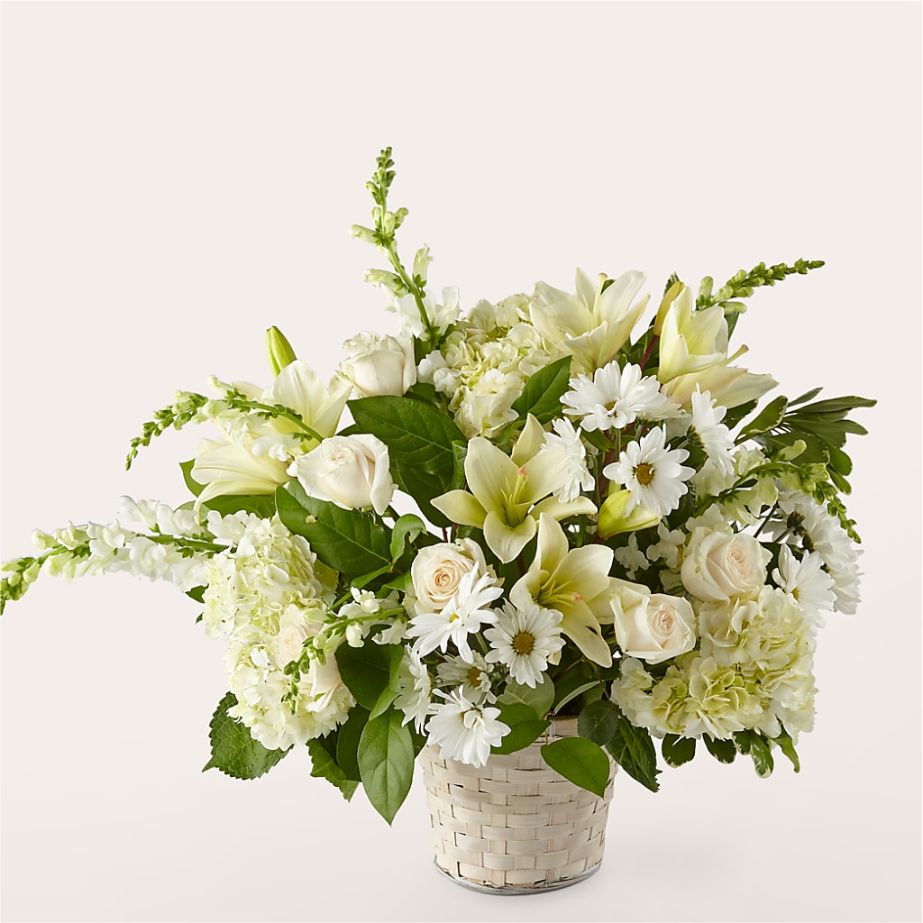 Ivory Elegance Floral Basket – As Seasons Change Down South, Foley AL