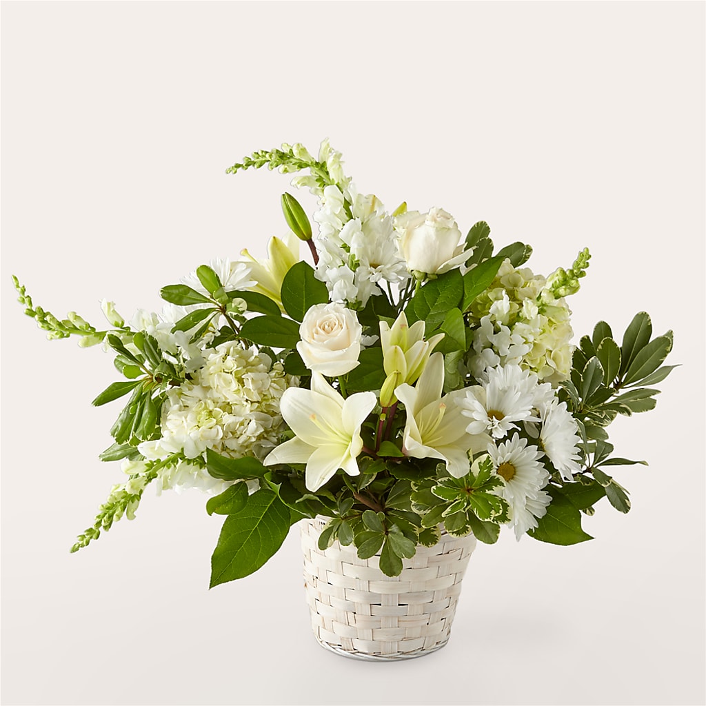 Ivory Elegance Floral Basket – As Seasons Change Down South, Foley AL
