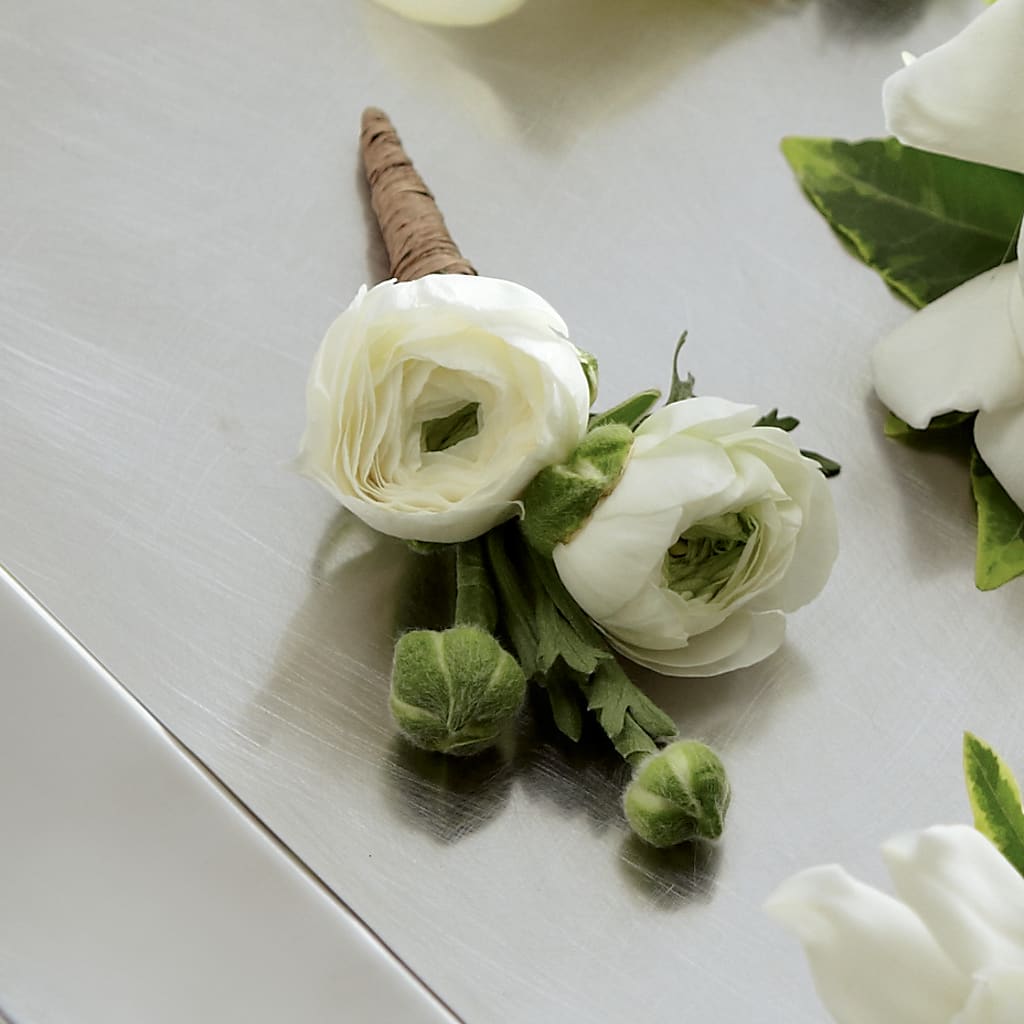 White Ranunculus Boutonniere – As Seasons Change Down South, Foley AL