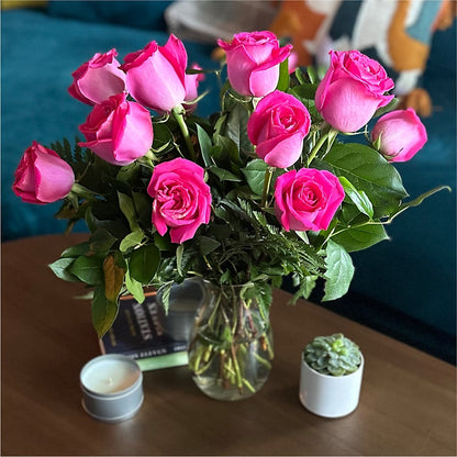 Long Stem Pink Rose Bouquet –  As Seasons Change Down South, Foley AL
