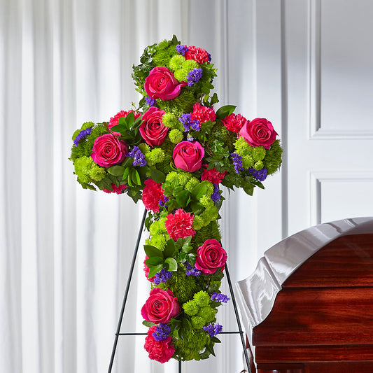 Tribute Rose Floral Cross –  As Seasons Change Down South, Foley AL