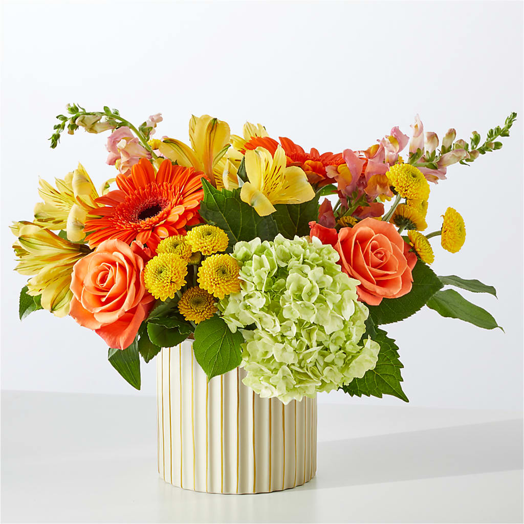 Autumn Sunshine Bouquet with Ivory Vase –  As Seasons Change Down South, Foley AL