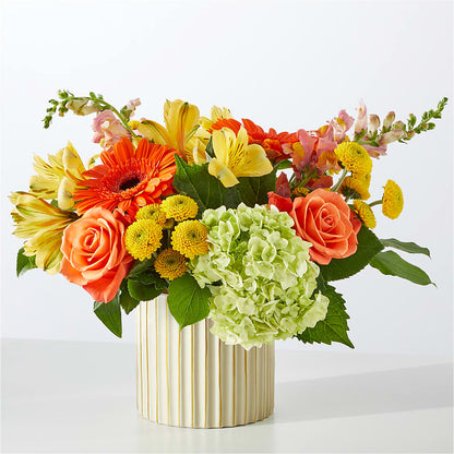 Autumn Sunshine Bouquet with Ivory Vase –  As Seasons Change Down South, Foley AL