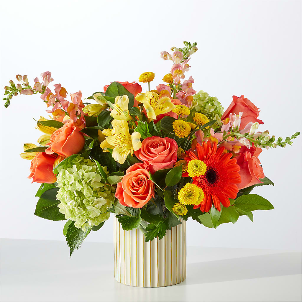Autumn Sunshine Bouquet with Ivory Vase –  As Seasons Change Down South, Foley AL