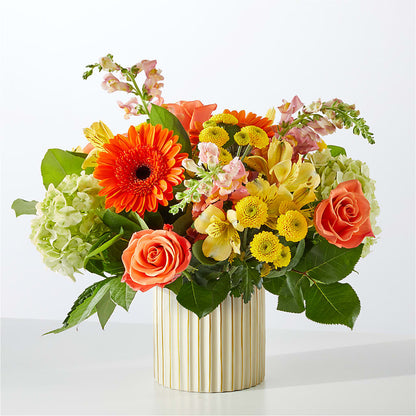 Autumn Sunshine Bouquet with Ivory Vase –  As Seasons Change Down South, Foley AL