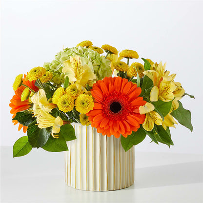 Autumn Sunshine Bouquet with Ivory Vase –  As Seasons Change Down South, Foley AL