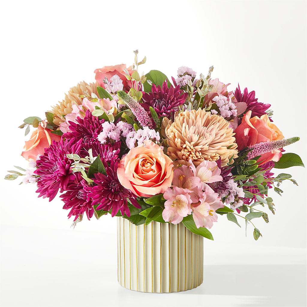 Berry Cobbler Bouquet with Ivory Vase –  As Seasons Change Down South, Foley AL