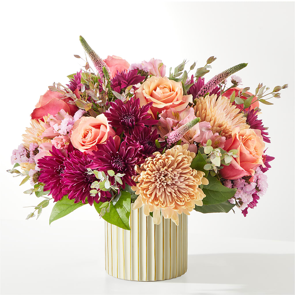 Berry Cobbler Bouquet with Ivory Vase –  As Seasons Change Down South, Foley AL