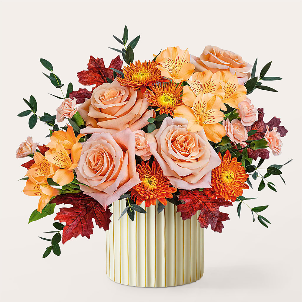 Spiced Latte Bouquet with Ivory Vase –  As Seasons Change Down South, Foley AL