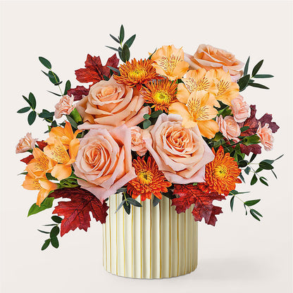Spiced Latte Bouquet with Ivory Vase –  As Seasons Change Down South, Foley AL
