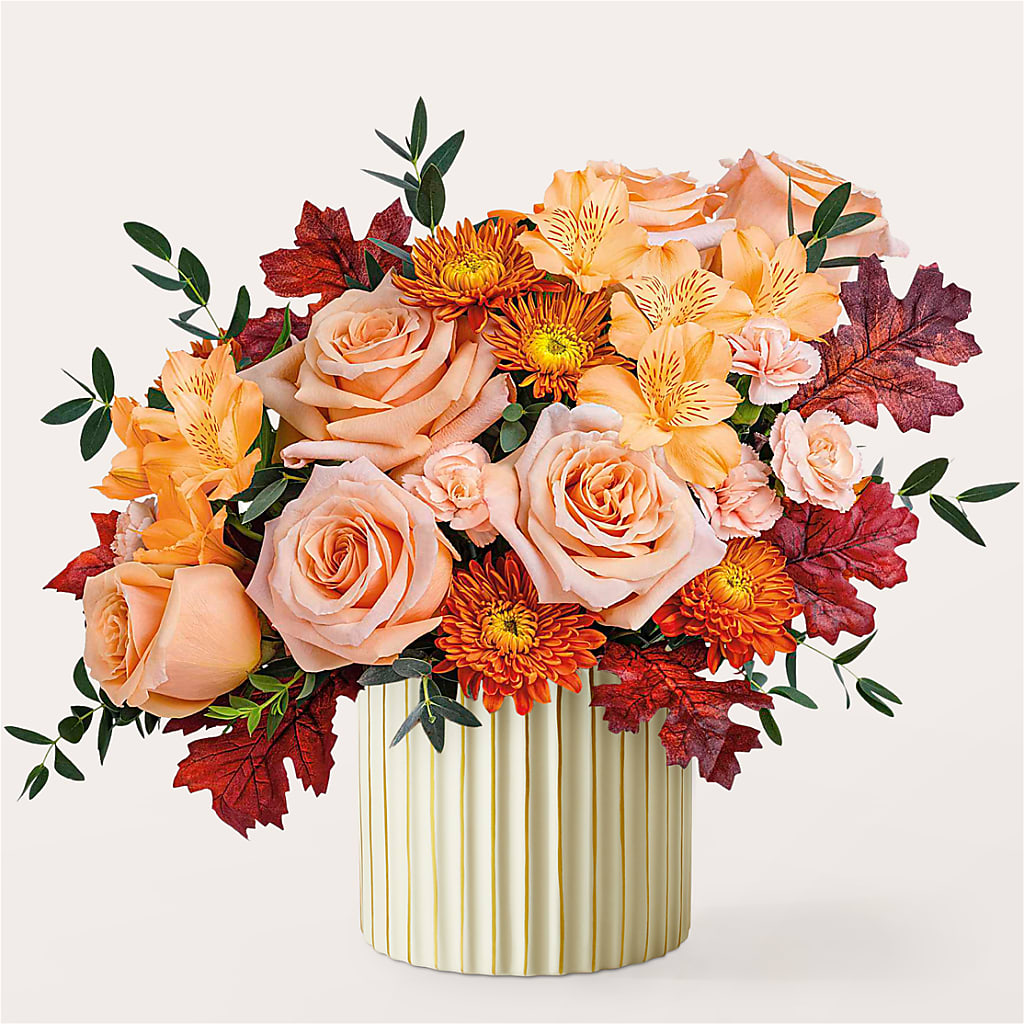 Spiced Latte Bouquet with Ivory Vase –  As Seasons Change Down South, Foley AL