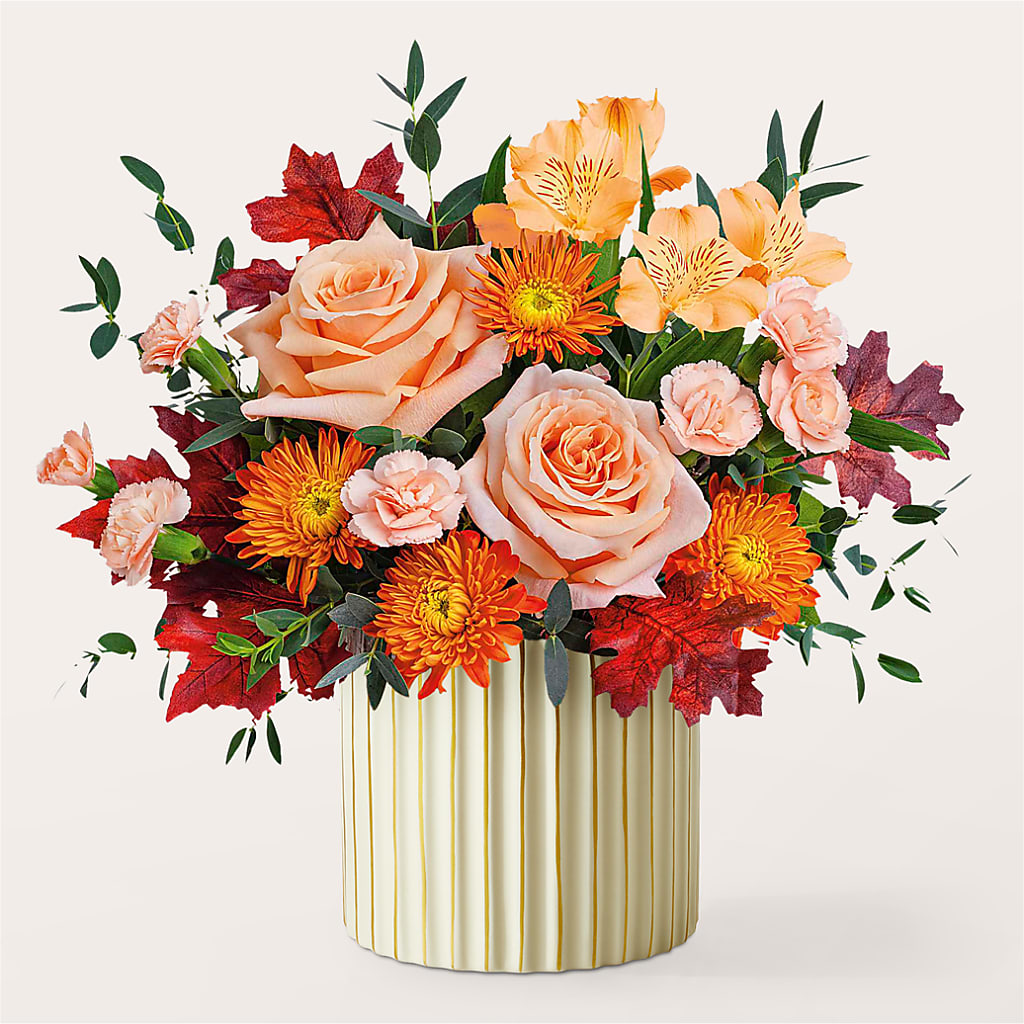 Spiced Latte Bouquet with Ivory Vase –  As Seasons Change Down South, Foley AL