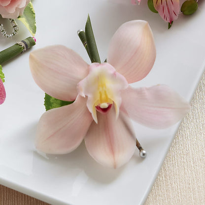 Pink Cymbidium Boutonniere –  As Seasons Change Down South, Foley AL