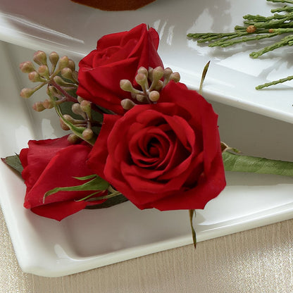 Red Spray Rose Boutonniere –  As Seasons Change Down South, Foley AL